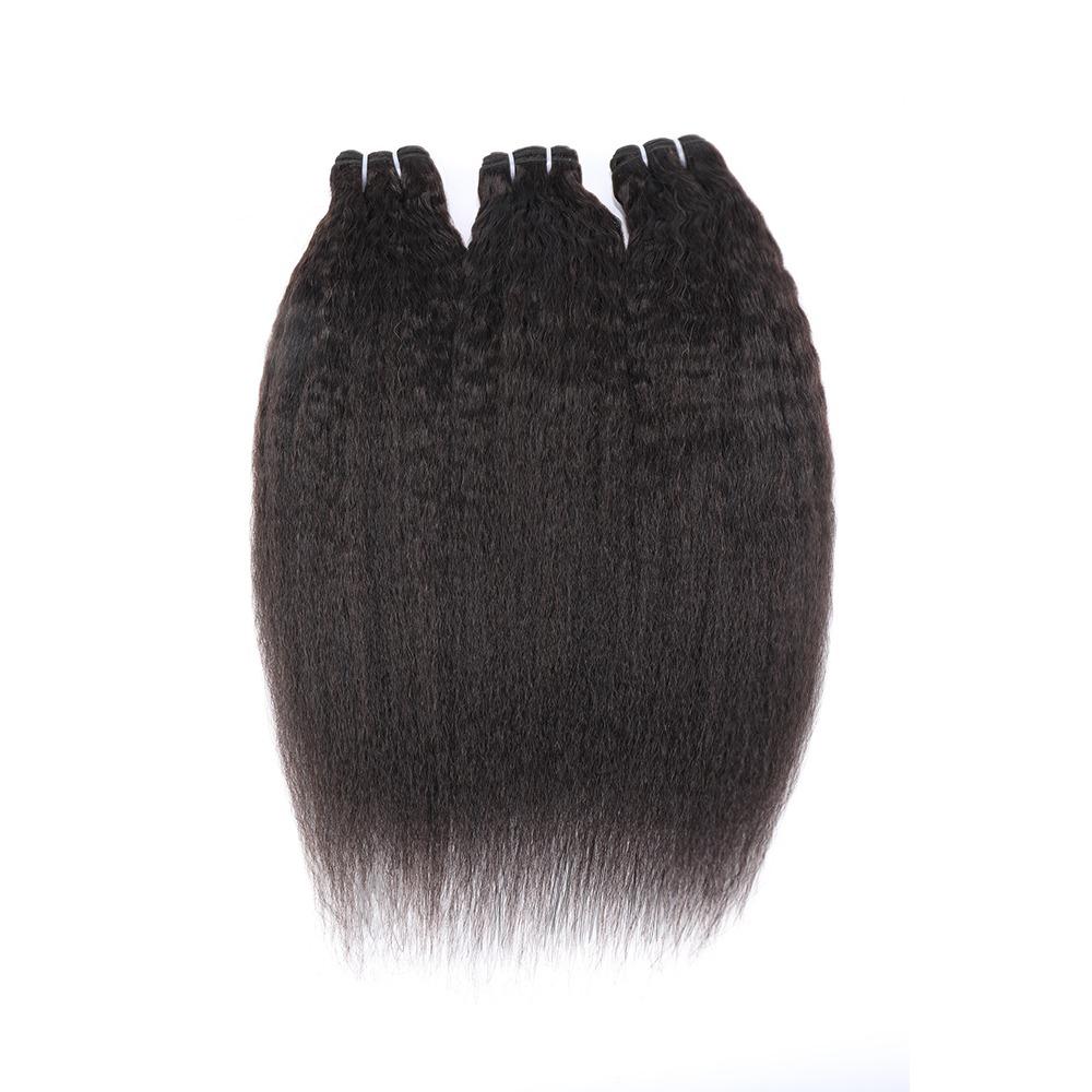 Beumax Double Drawn 12A Grade kinky Straight BUNDLES with CLOSURES &