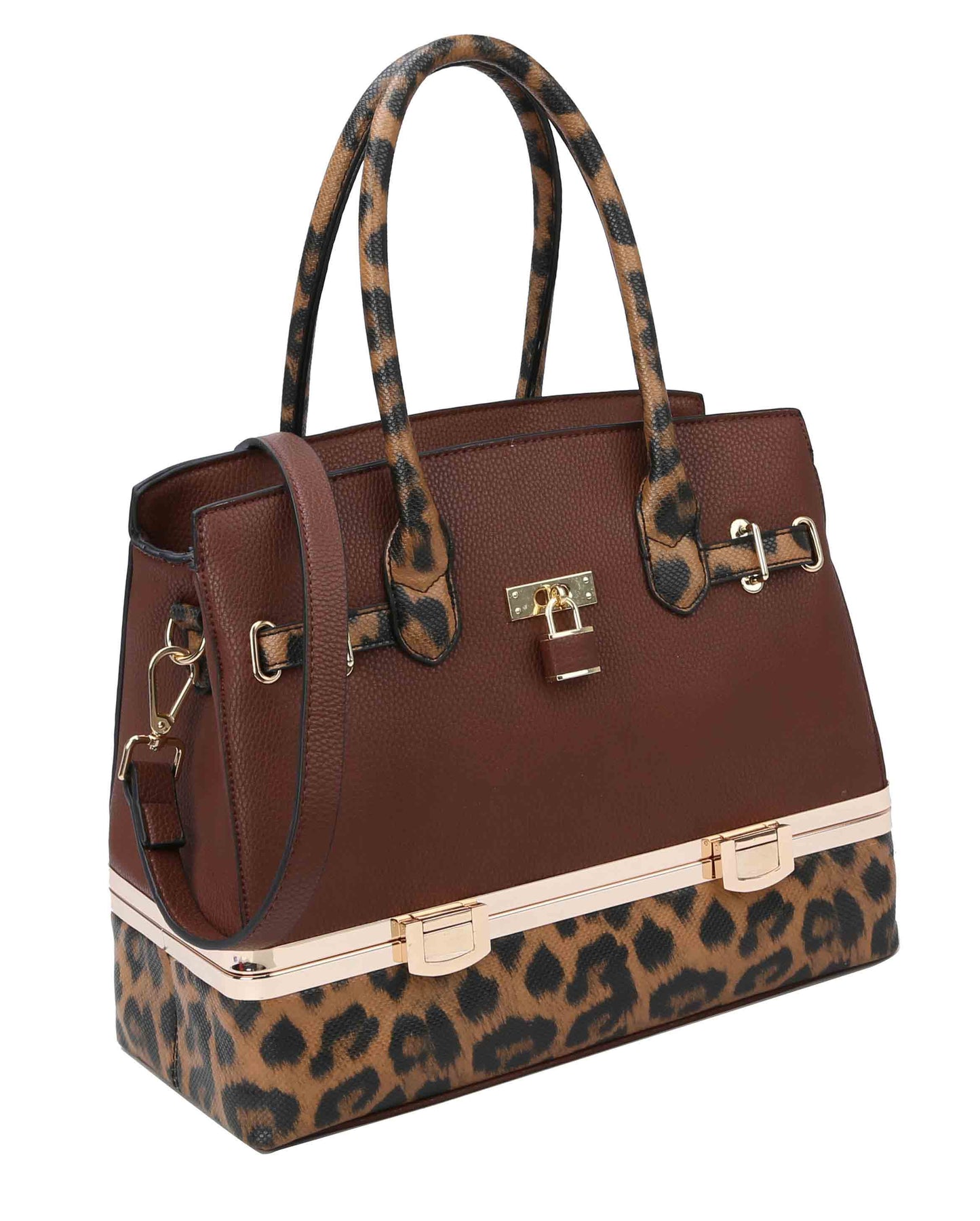 2 in 1 Cheetah Accent Handbag and Clutch