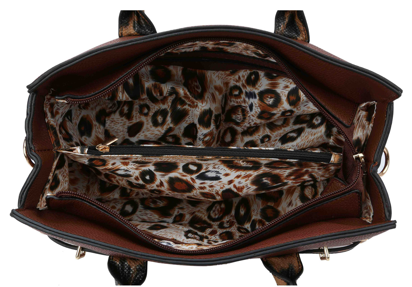 2 in 1 Cheetah Accent Handbag and Clutch