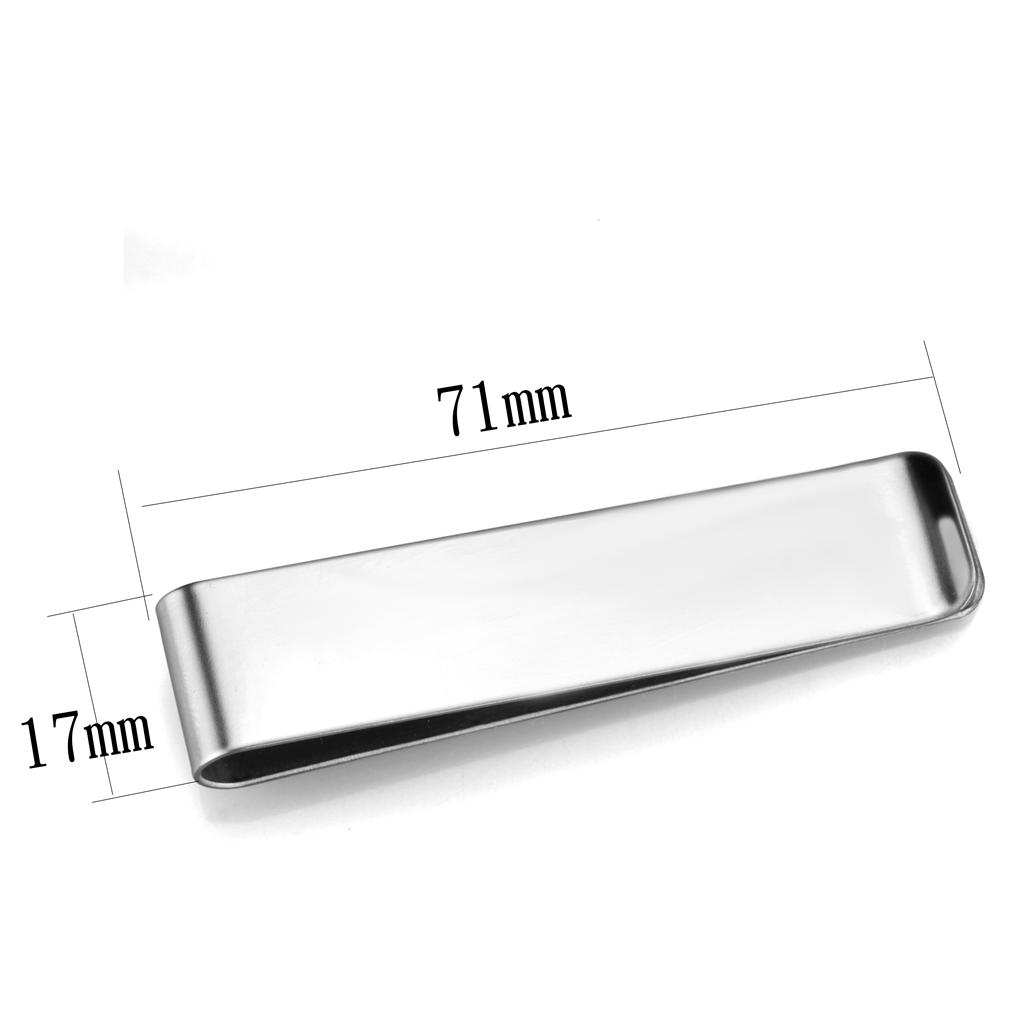 LO3384 - High polished (no plating) Stainless Steel Money clip with No