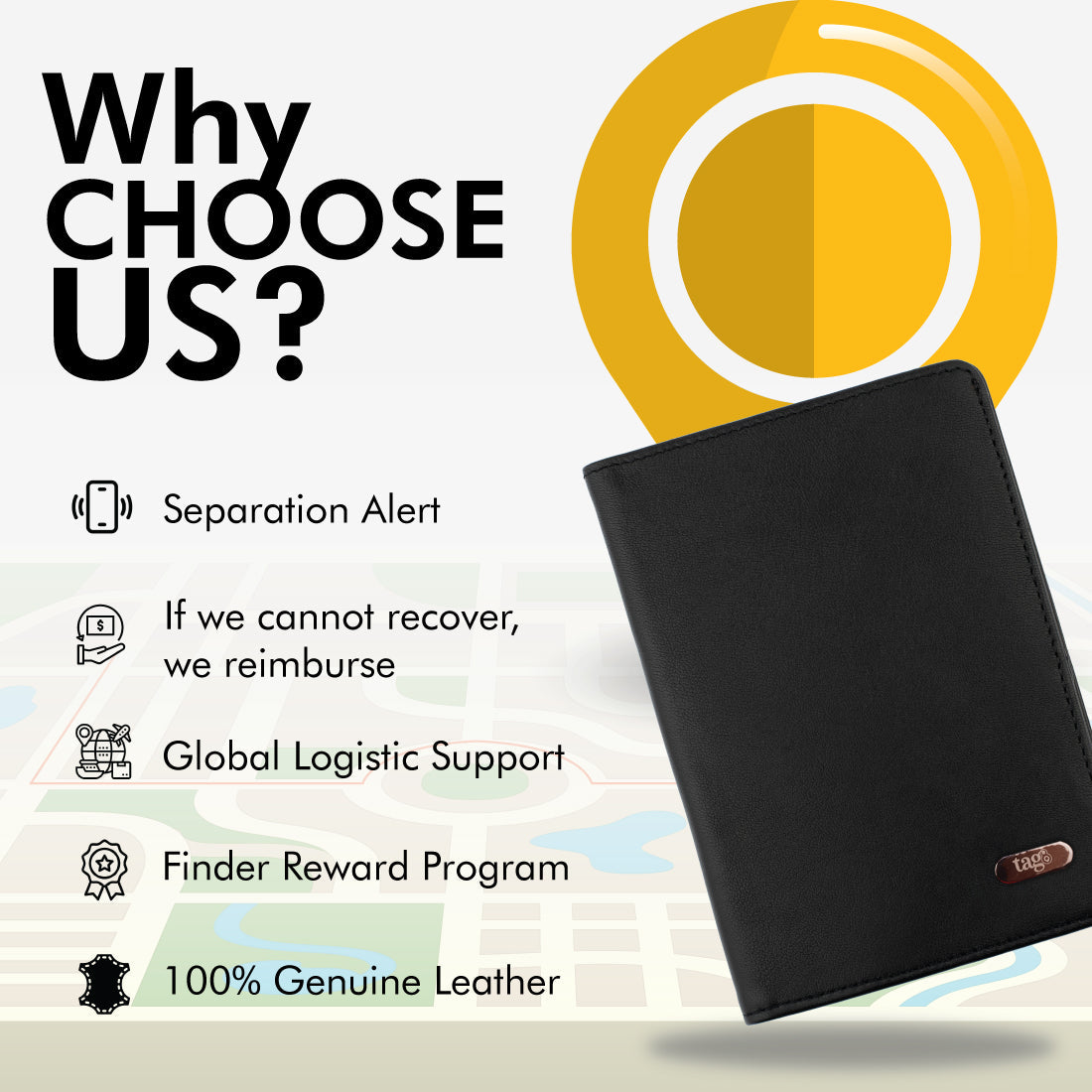 Dolphin Smart Leather Passport Tracker