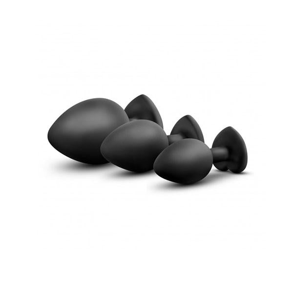 Luxe Bling Plugs Training Kit Black With White Gems