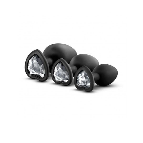 Luxe Bling Plugs Training Kit Black With White Gems