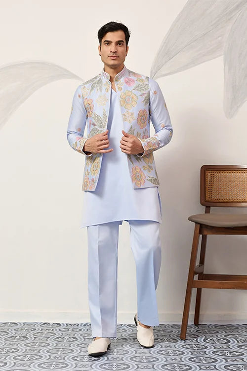 Luxury Carnival Function Special Mens Wear Koti Kurta Set