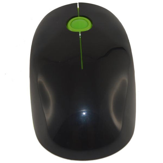 Black and Green 3 Key Ergonomic Wireless Mouse Long