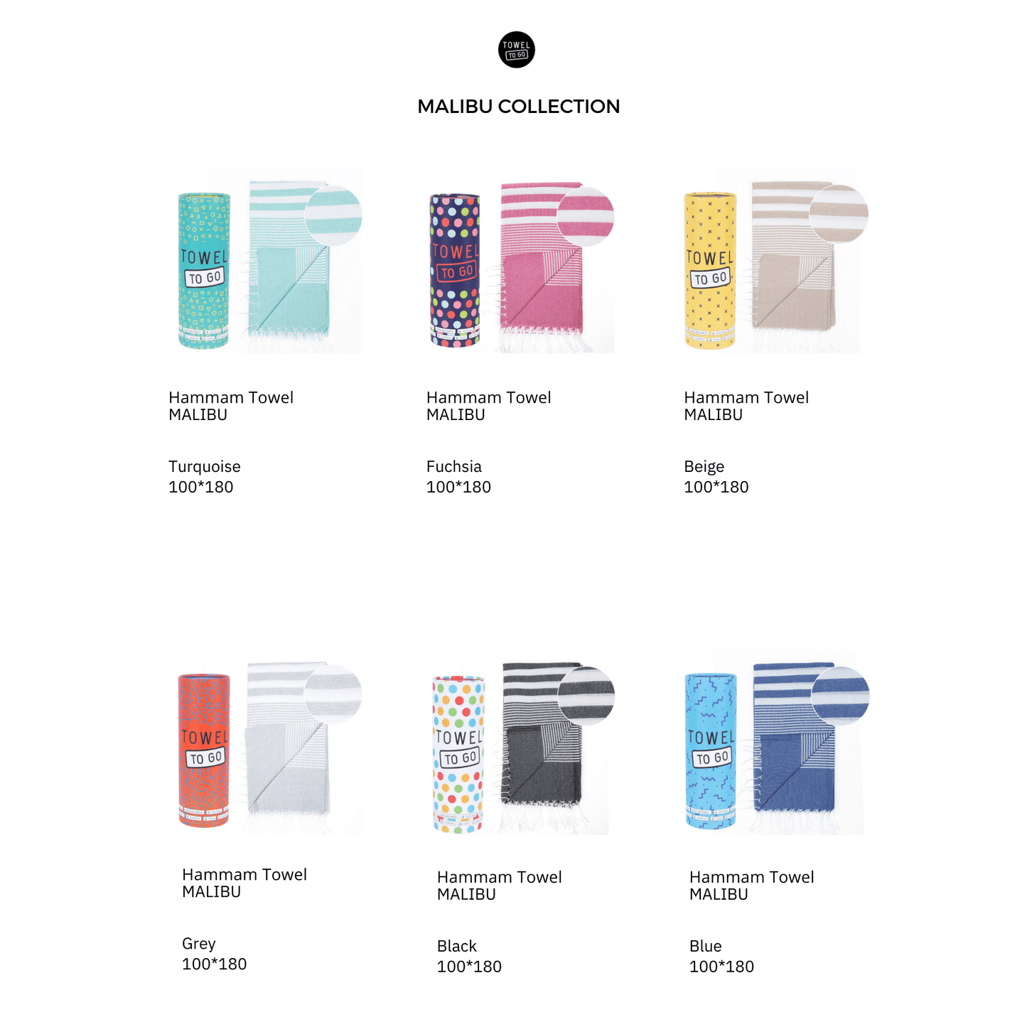 Quick-Dry Cotton Towel – Lightweight Beach & Travel Towel – Black –