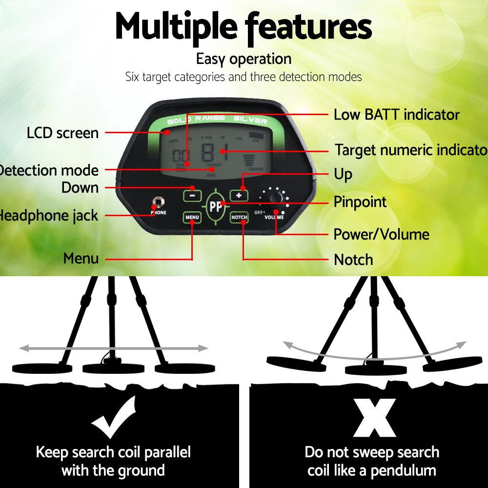 Metal Detector 220MM Deep Sensitive Waterproof Pinpointer Treasure