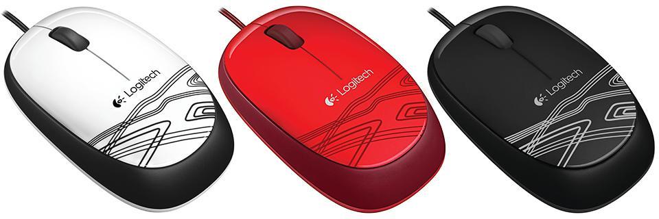 Logitech M105 Corded Optical Mouse White - High-definition optical