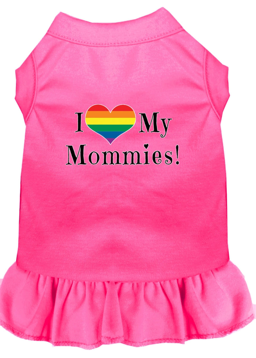 Mirage Pet 58-76 BPKSM I Heart My Mommies Screen Print Dog Dress,