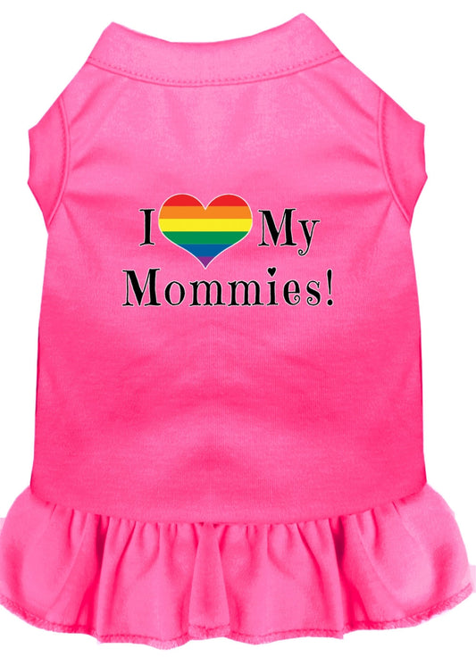 Mirage Pet 58-76 BPKSM I Heart My Mommies Screen Print Dog Dress,