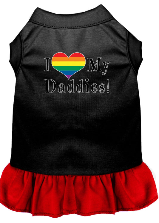 Mirage Pet 58-78 BKRDXXL I Heart My Daddies Screen Print Dog Dress,