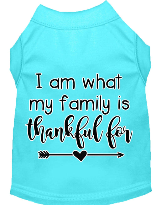 Mirage Pet 51-435 AQXS I Am What My Family is Thankful for Screen Prin