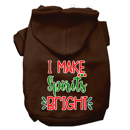 Mirage Pet 62-414 BRXXXL I Make Spirits Bright Screen Print Dog Hoodie