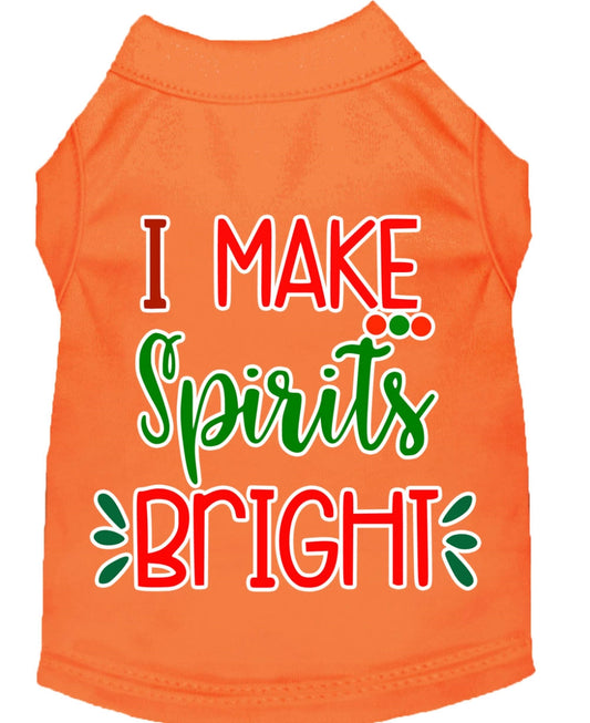 Mirage Pet 51-414 ORXXXL I Make Spirits Bright Screen Print Dog Shirt&