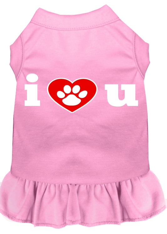 Mirage Pet 58-09 MDLPK I Heart You Screen Print Dress, Light Pink
