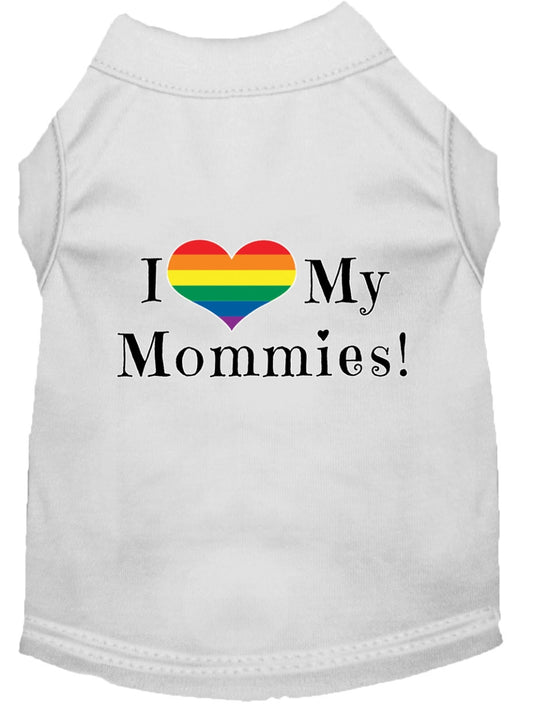 Mirage Pet 51-211 WTXXXL I Heart My Mommies Screen Print Dog Shirt,