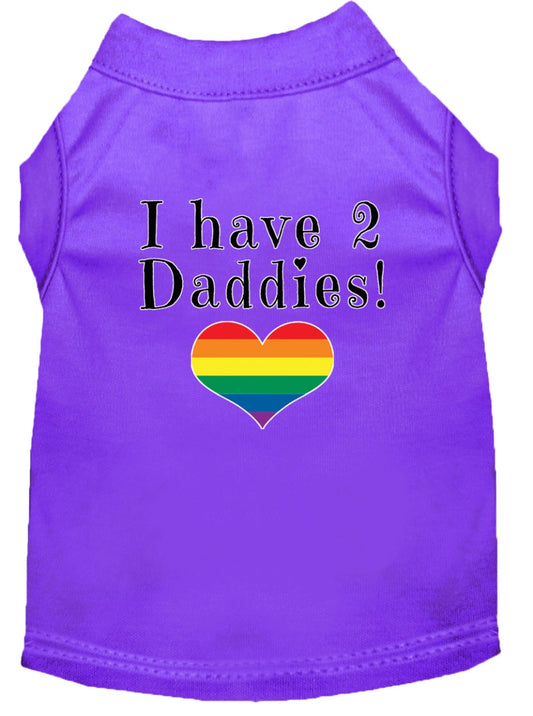 Mirage Pet 51-212 PRSM I Have 2 Daddies Screen Print Dog Shirt, Pu
