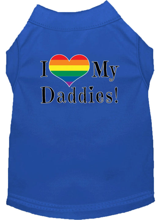 Mirage Pet 51-213 BLLG I Heart My Daddies Screen Print Dog Shirt,