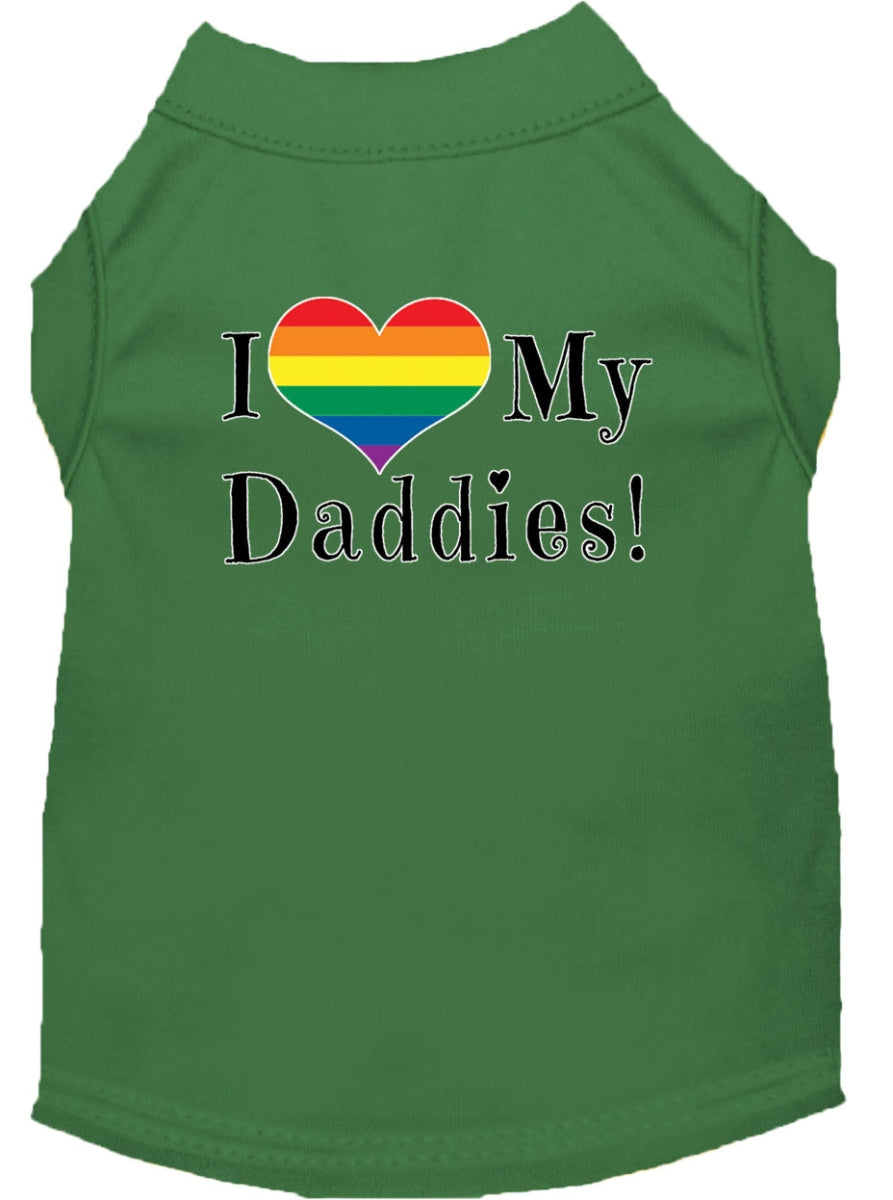Mirage Pet 51-213 GRXS I Heart My Daddies Screen Print Dog Shirt,