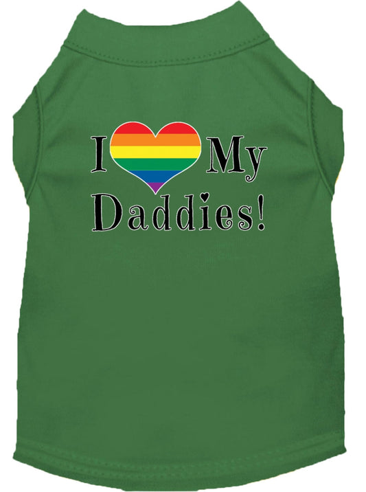 Mirage Pet 51-213 GRXS I Heart My Daddies Screen Print Dog Shirt,
