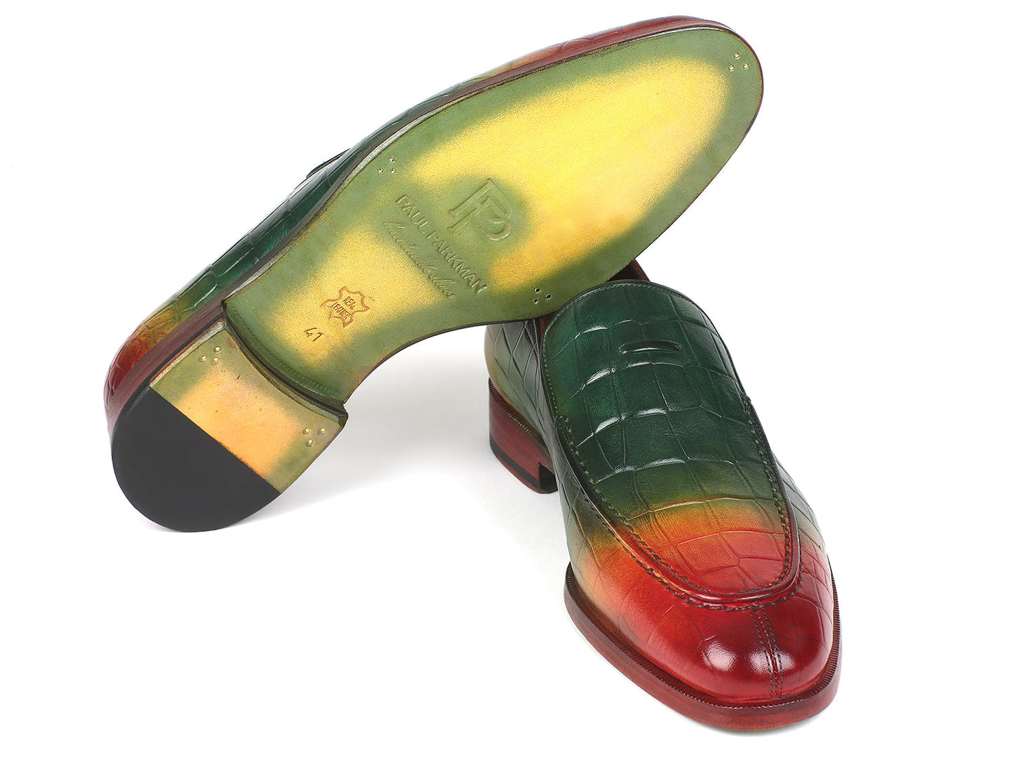 Paul Parkman Crocodile Embossed Calfskin Multicolor Loafer