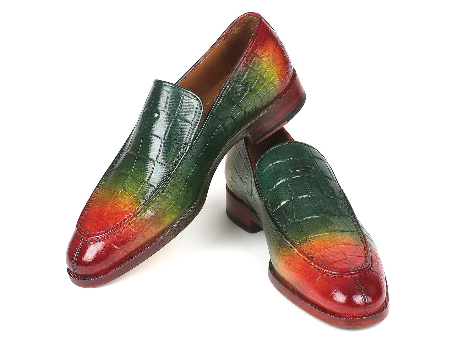 Paul Parkman Crocodile Embossed Calfskin Multicolor Loafer