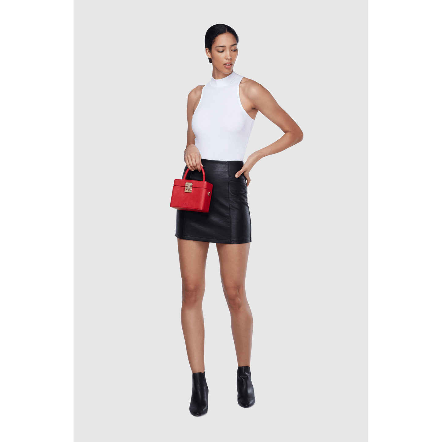 Mae Red Satchel Vegan Cross Body Bag
