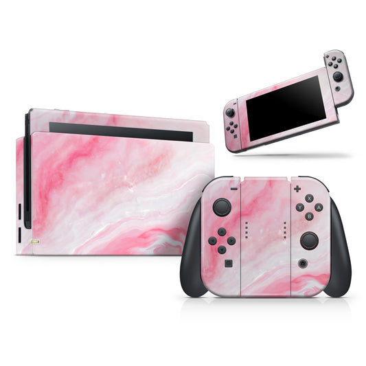 Marbleized Pink Paradise V6 - Vinyl Skin Wrap for Nintendo Switch 2,