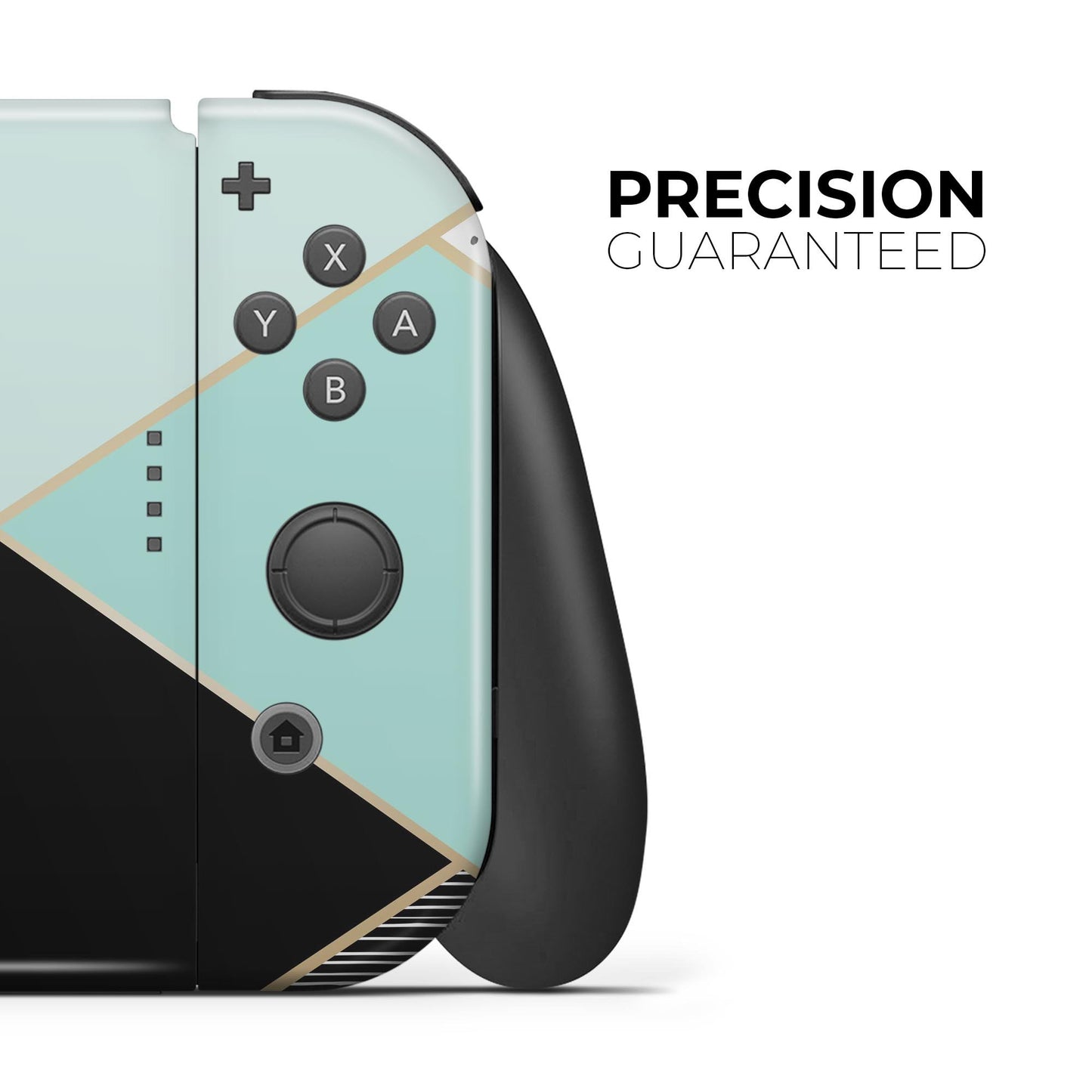 Minimalistic Mint and Gold Striped V1 - Vinyl Skin Wrap for Nintendo