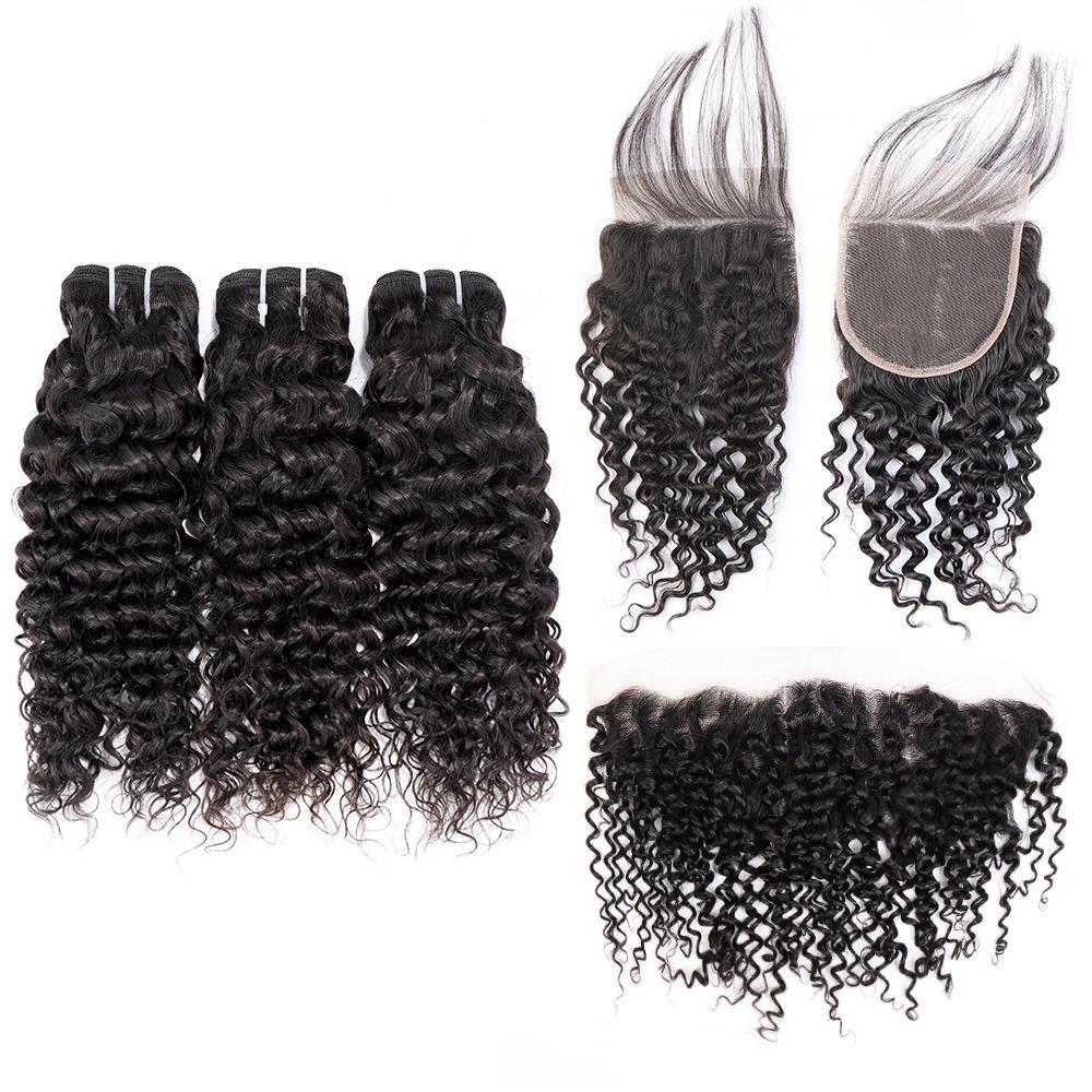 Beumax Double Drawn 12A Grade Jerry Curl BUNDLES with CLOSURES &