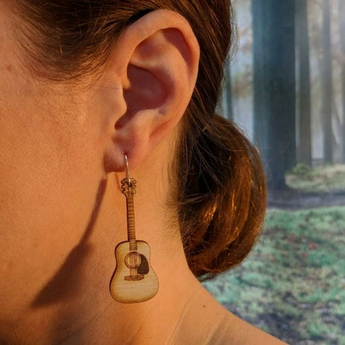 Musical Instruments | Natural Wood Earrings