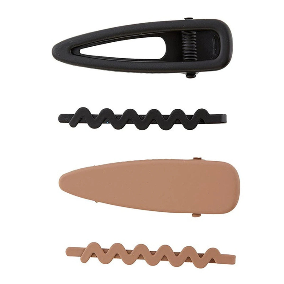 Pomchies Barrette Set | Hair Clips in Olive Camo & Black/Nude
