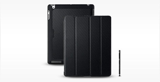 COOLERMASTER  iPad 3 Wakeup Black Folio Black Carbon with stylus (LS)