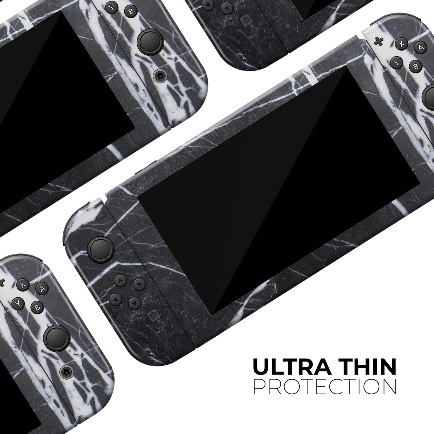 Natural Black & White Marble Stone - Vinyl Skin Wrap for Nintendo