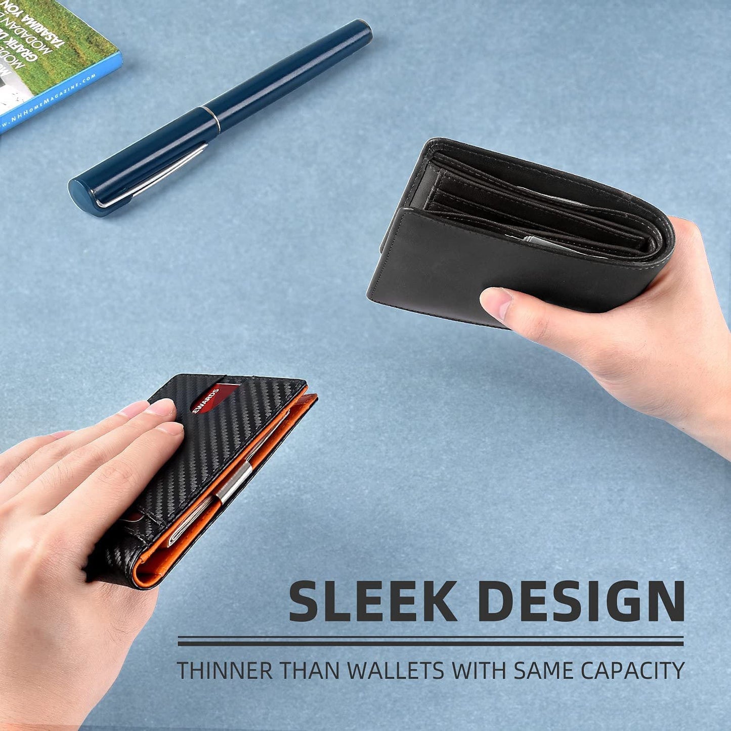 Foreign trade leather anti-theft RFID card holder men's US dollar card