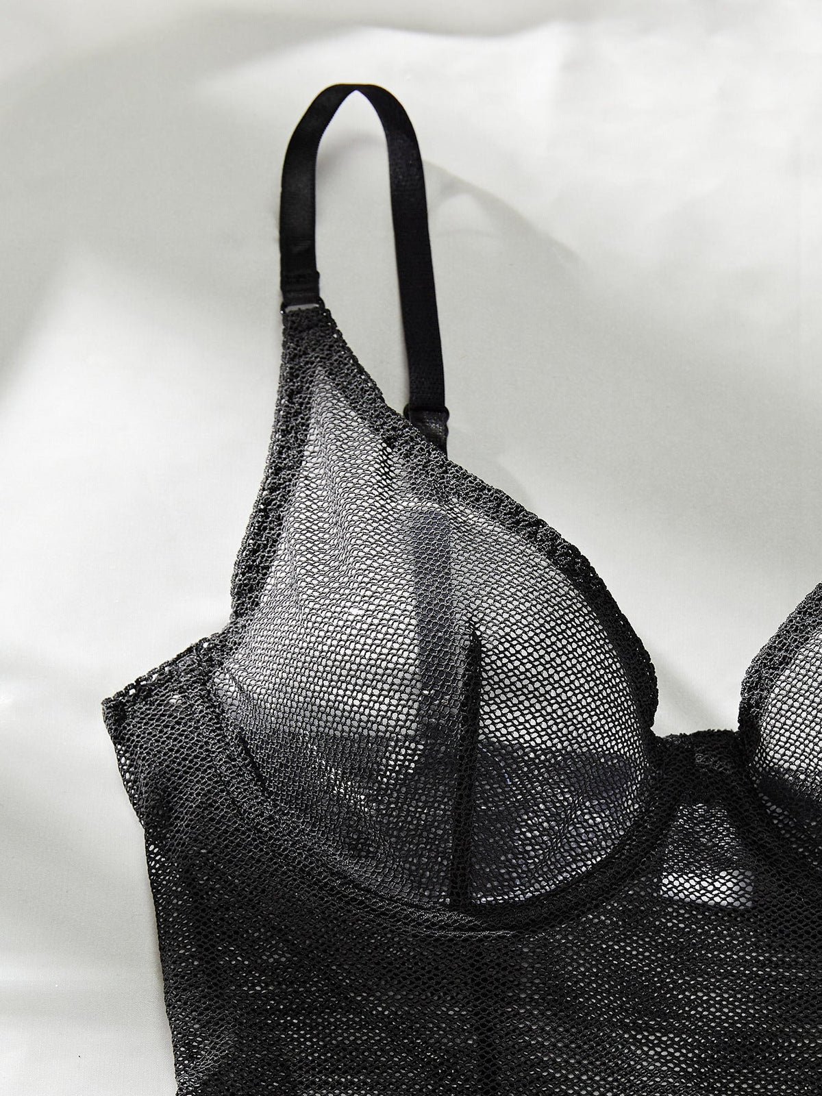 Underwear Hole Mesh Cloth Splicing Mesh Can Be Open Sexy Sleeveless
