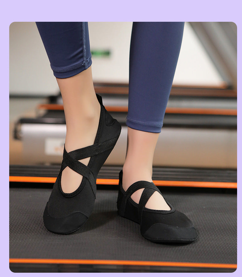 SIHI Women’s Cross-Strap Yoga Shoes, Non-Slip Soft Sole Indoor Fitness