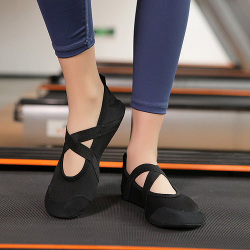 SIHI Women’s Cross-Strap Yoga Shoes, Non-Slip Soft Sole Indoor Fitness