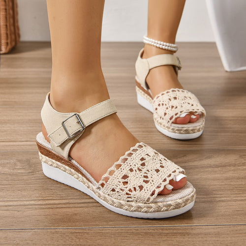 25 Edition – Boho Platform Buckle Wedge Sandals