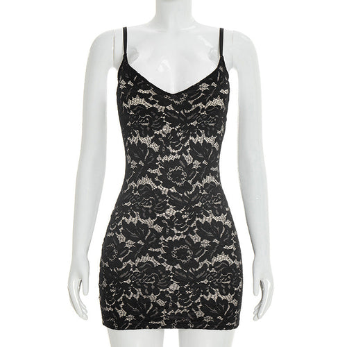 Women Clothing Summer Solid Color Sexy Lace Sling Sleeveless Tight