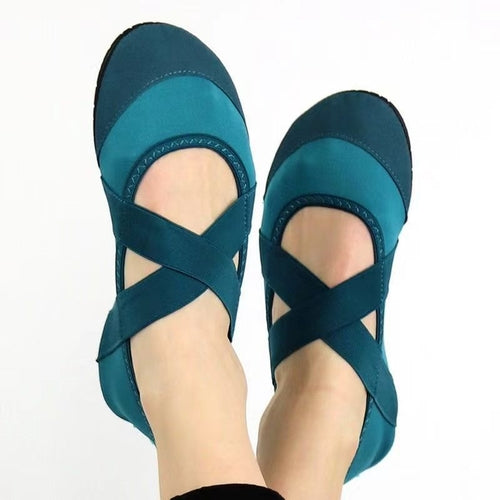 SIHI Women’s Cross-Strap Yoga Shoes, Non-Slip Soft Sole Indoor Fitness