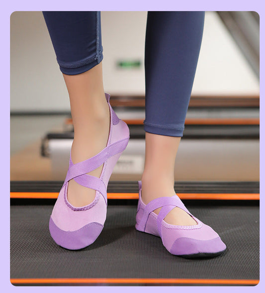 SIHI Women’s Cross-Strap Yoga Shoes, Non-Slip Soft Sole Indoor Fitness