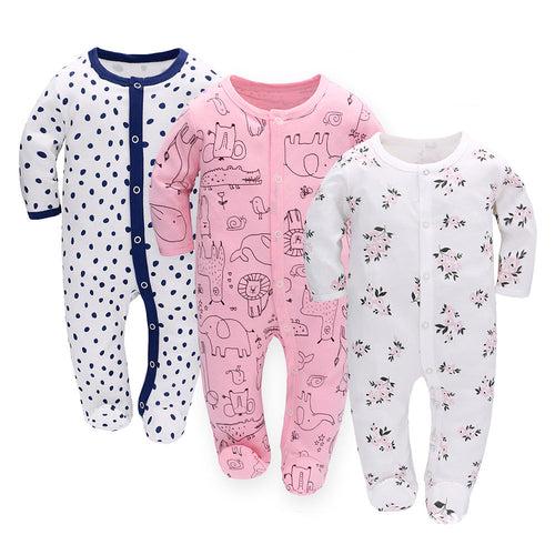 MiniSnug™ – Long Sleeve Baby Romper with Animal Print