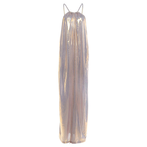 Spring Women Sexy Strap Backless Loose Split Dress .Ships from