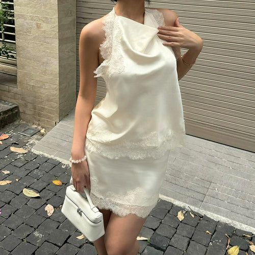 Women Clothing Sexy Sleeveless Swing Collar Halter Backless Small Tank