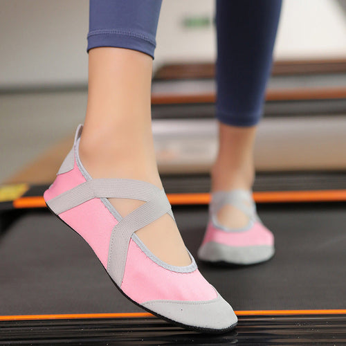 SIHI Women’s Cross-Strap Yoga Shoes, Non-Slip Soft Sole Indoor Fitness