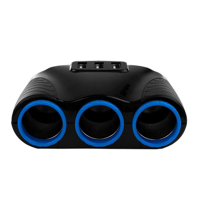 3 in 1 Car Cigarette Lighter Socket Adapter