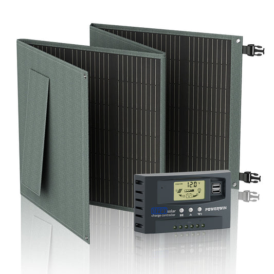 Powerwin PWS220 220W Foldable Solar Panel + MPPT Kit | Portable DIY