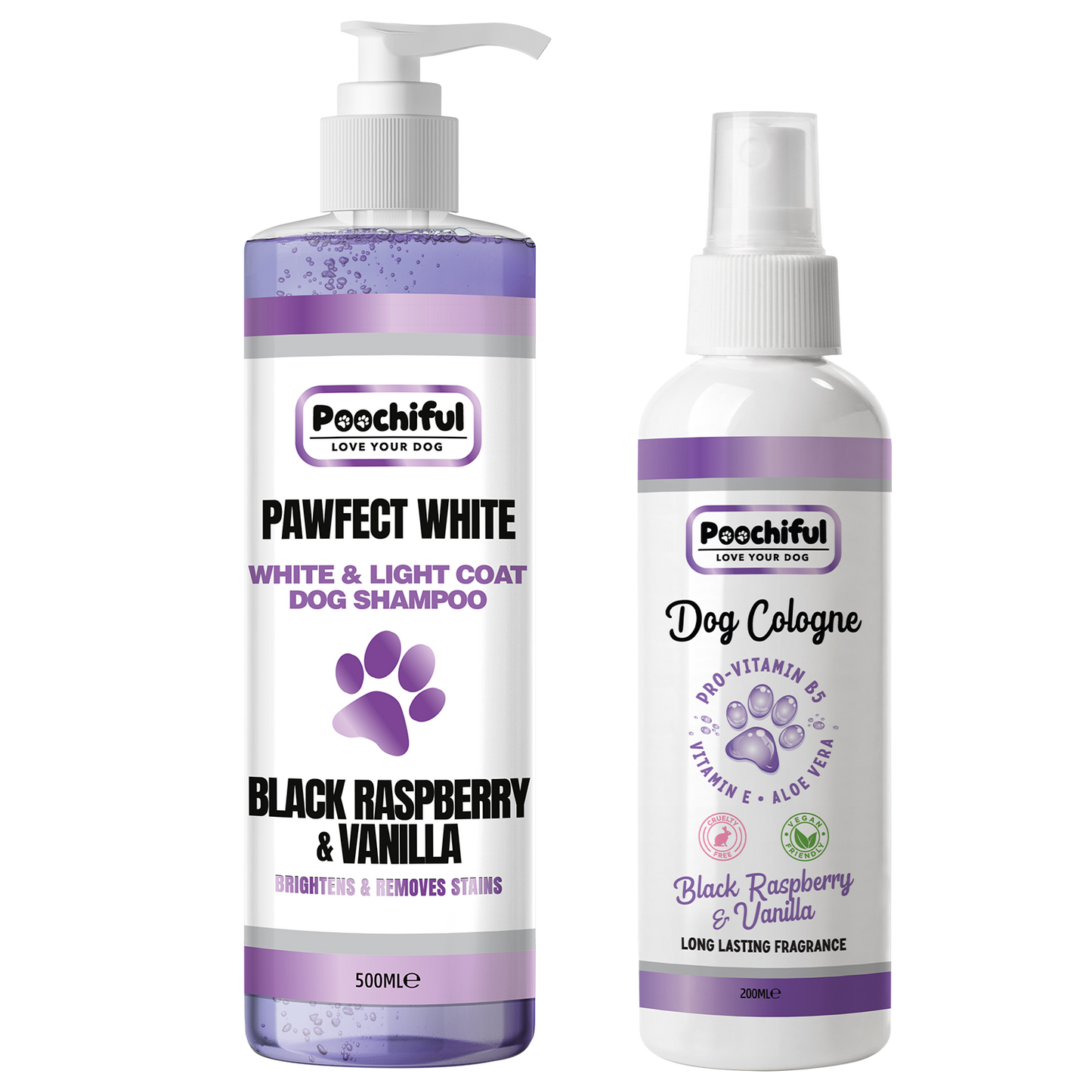 Pawfect White 500ml + Black Raspberry And Vanilla 200ml Cologne Bundle
