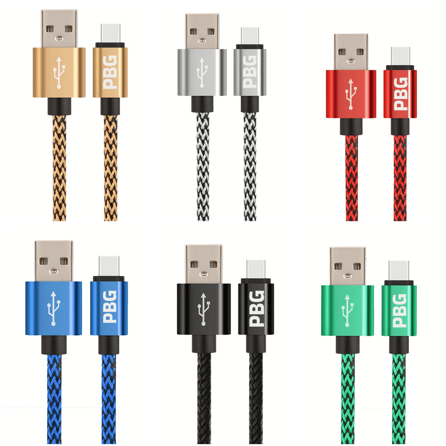 PBG 2 Pack 10FT XL Type-C Charger Cable - Compatible for Iphone,